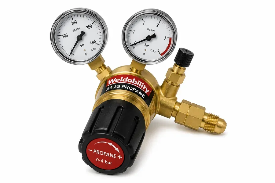 Two-Stage Two-Gauge Regulator, 1.5 Bar — Side Entry