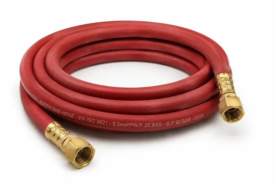 Fitted Acetylene Hose 3/8", 1/4"