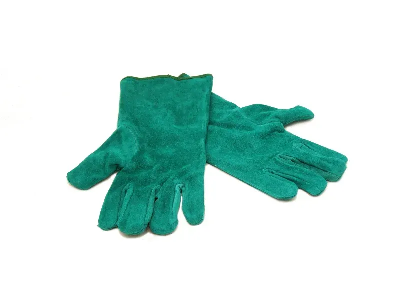 Reversible Welding Gauntlets — Green Split Leather