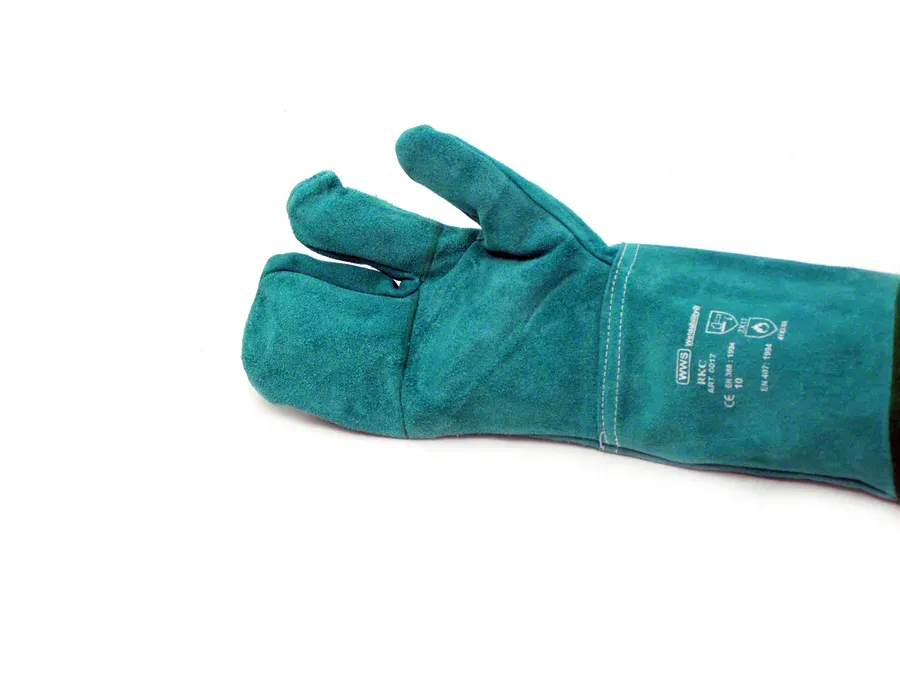 SIF Category 2 Green Split Leather Welding Mitt — image 2