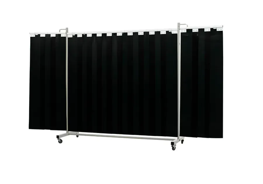 Robusto Triptych Screen w/ Strips — Dark Green, Standard