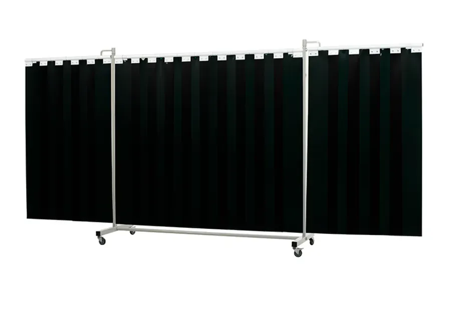 Robusto Triptych Screen w/ Strips — Dark Green, XL