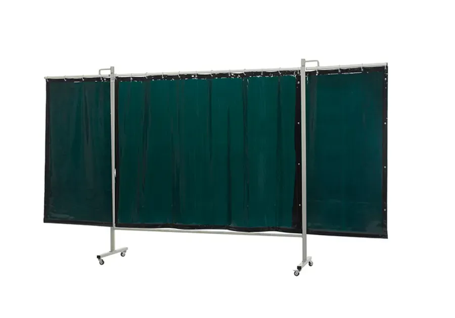 Cepro Omnium Triptych Welding Screen (With Curtain) — Green Transparent