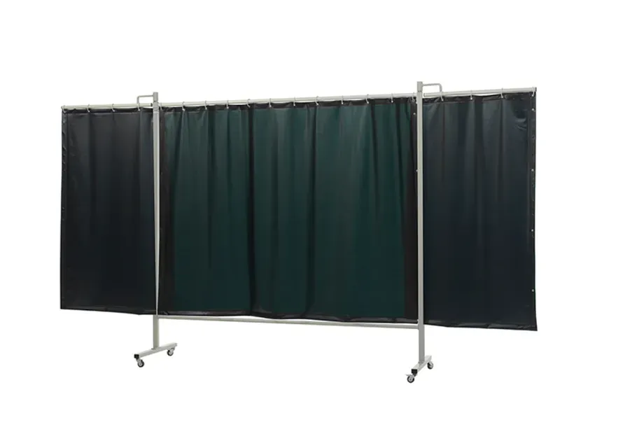 Cepro Omnium Triptych Welding Screen (With Curtain) — Dark Green Non-Transp.