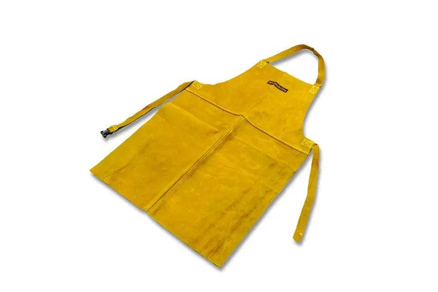 Heat Resistant Leather Welding Apron — Yellow