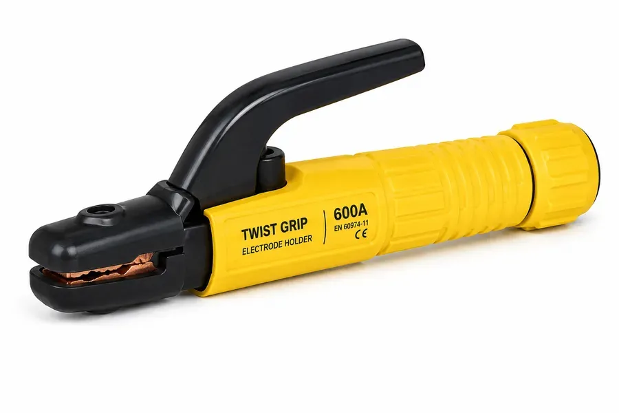 Yellow Twist Grip Electrode Holder — 400A/600A
