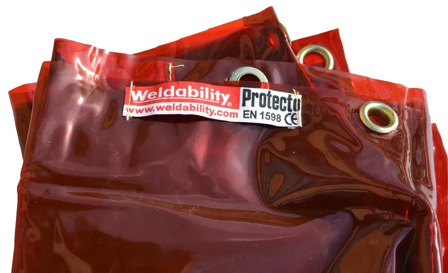 Hi-Vis Amber PVC Welding Curtains, ISO 25980 — Multiple Sizes — image 2