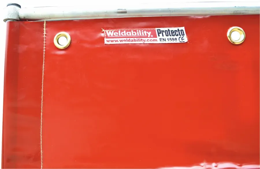 Hi-Vis Amber PVC Welding Curtain, ISO 25980 — 6x8ft — image 2