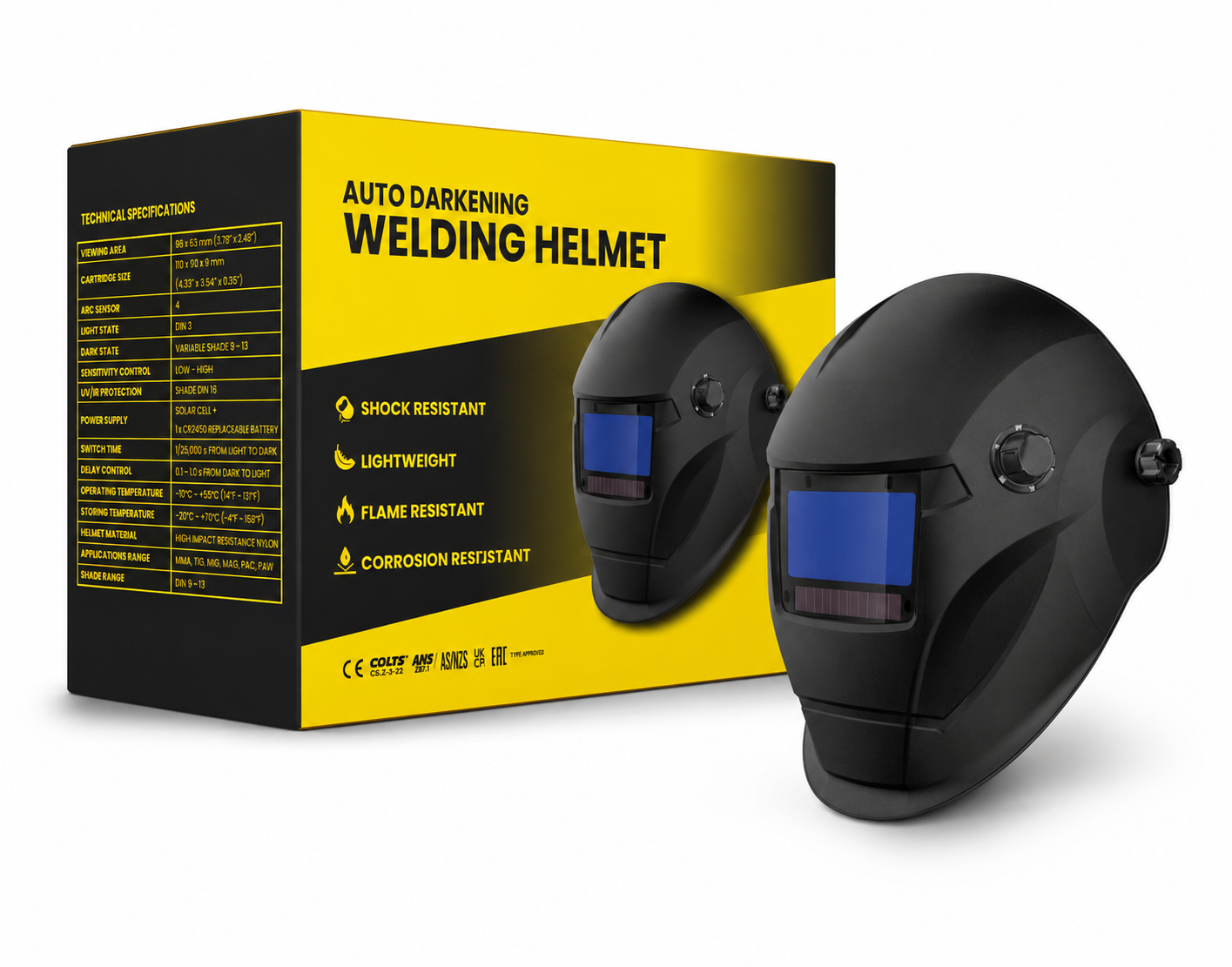 BLACK WELDING HELMET 96 X 53MM 1/1/1/2 - Image 2